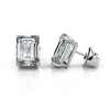 1-4 Karat Smaragdschliff Krappenfassung Diamant in 14K Weißgold Ohrstecker