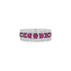 1,54 Karat Rundschliff Rubin und Diamant Doppelreihe Eternity Band Ring