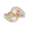 1,75 Karat Pink- & Gelb-Marquise-Diamant Platin & 18K Gold Bypass Ring