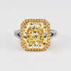 GIA Certified 6.6 Carat Fancy Yellow Diamond 18K Gold Split Shank Ring