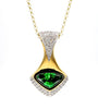 Important 11 Carat Vivid Green Tsavorite 18K Gold Pendant Necklace