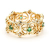 0.50 Carat Emerald & Diamond 14K Gold Open Geometric Band Ring