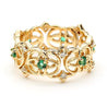 0.50 Carat Emerald & Diamond 14K Gold Open Geometric Band Ring