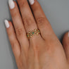 0.50 Carat Emerald & Diamond 14K Gold Open Geometric Band Ring