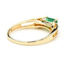 0.65 Carat Emerald 14K Gold Two Row Open Gap Band Ring