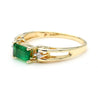 0.65 Carat Emerald 14K Gold Two Row Open Gap Band Ring