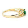 0.65 Carat Emerald 14K Gold Two Row Open Gap Band Ring