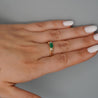 0.65 Carat Emerald 14K Gold Two Row Open Gap Band Ring