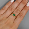 0.65 Carat Emerald 14K Gold Two Row Open Gap Band Ring