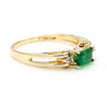0.65 Carat Emerald 14K Gold Two Row Open Gap Band Ring