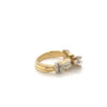 0.70 Carat Round Diamond Ring with Baguette Cut Diamond Side Stones in 14k gold