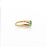 0.86 Carat Vibrant Green Oval Cut Emerald & Diamond in 14KY Gold Statement Ring