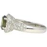 0.92 Carat Oval Cut Green Diamond Statement Ring In 18k White Gold