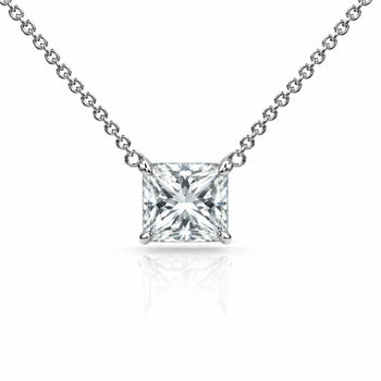 1-2 Carat Princess Cut Lab Diamond 14K Floating Pendant Necklace – Assay Jewelers