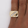 1 Carat Diagonal Diamond Channel Set 14K Gold Vintage Mens Ring