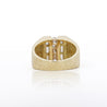 1 Carat Round & Baguette Cut Diamond & 18K Gold Matte Mens Ring