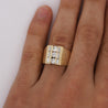 1 Carat Round & Baguette Cut Diamond & 18K Gold Matte Mens Ring