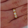 1 Carat TW Natural Cushion Fancy Yellow Diamond 5-Stone Band