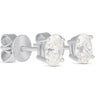 1 Carat Total Oval Cut 18K White Gold Solitaire 4-Prong Stud Earrings