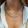 10-30 Carat Total Diamond 14K White Gold Graduating Riviera Tennis Necklace