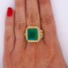 10 Carat Colombian Emerald & Diamond Halo Split Shank in 18K Gold Statement Ring