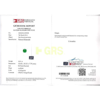 10 Carat Colombian Emerald GRS Certified Cushion Cut Diamond Earrings – Assay Jewelers