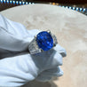 10.36 Carat No Heat Sri Lanka Oval Blue Sapphire and Diamond Ring