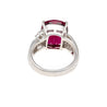 10.96 Carat Rubellite Tourmaline and Diamond Accent Platinum Ring