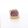 12 Carat Baguette Cut Amethyst 18K Gold Italian Cocktail Ring