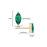 1/2ct Natural Emerald Marquise 8MM Stud Earrings 14K Gold