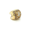 14K Gold Multi Color Natural Diamond and Sapphire Open Shank Cluster Dome Ring