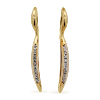 14K Gold Open Twisted Drop Earrings With Diamond Pave - Made in Italy – Assay Jewelers