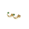 14K Gold Round Emerald Swirl Stud Earrings