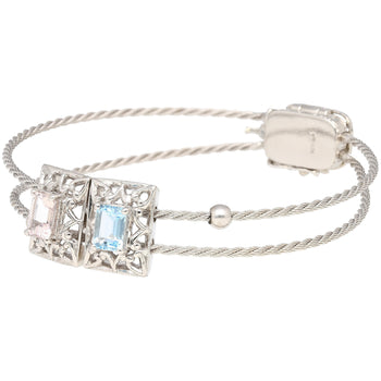 14K Kunzite and Aquamarine Vintage Charm Bangle Bracelet – Assay Jewelers
