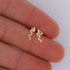 14K Solid Gold Snake Stud Earrings In Screw Back Closure