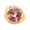 14K Solid Gold Wrapping Serpentine Snake Ring With 10 Carat Pink Tourmaline