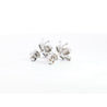 14K Solid White Gold Natural Diamond Cluster Butterfly Stud Earring