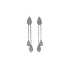 14K White Gold 1.41 Carat Pear Shape Drop Diamond Earrings