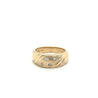 14K Yellow Gold Floating Diamond Textured and Matte Finished Ring Shank