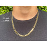 14K Yellow Gold Gold Figaro Chain Men's Necklace 19.5-24 Inches