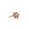 14K Yellow Gold Marquise Cut Ruby & Round Cut Diamond Cluster Ring