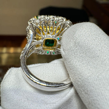 14.36 Carat Colombian Emerald AGL/GRS Certified & Diamond 18K Gold Cocktail Ring – Assay Jewelers