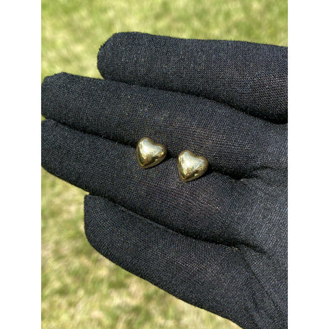 14k Solid Gold Heart Shape Stud Earrings