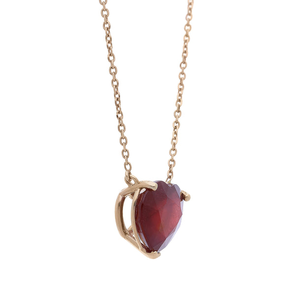 15.35 Carat Heart Ruby 18K Rose Gold Prong Stud Earring & Pendant Necklace Set