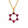 Ruby Star of David 18K Gold Pendant Necklace
