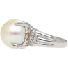 15mm South Sea Pearl and Diamond Platinum Cocktail Ring with Heart Shape Design