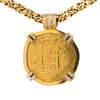 قلادة Pendant من عملة إسكودو الإسبانية 1712، حطام أسطول 1715، ذهب 22K و18K