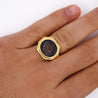 18K Gold Early Christian Roman Biblical Coin Men's Ring