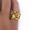 18K Gold Garavelli Signed Men's Italian Diamond Cage Link Ring