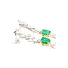 18K Gold Natural Colombian Emerald and Diamond Detachable Drop Earrings